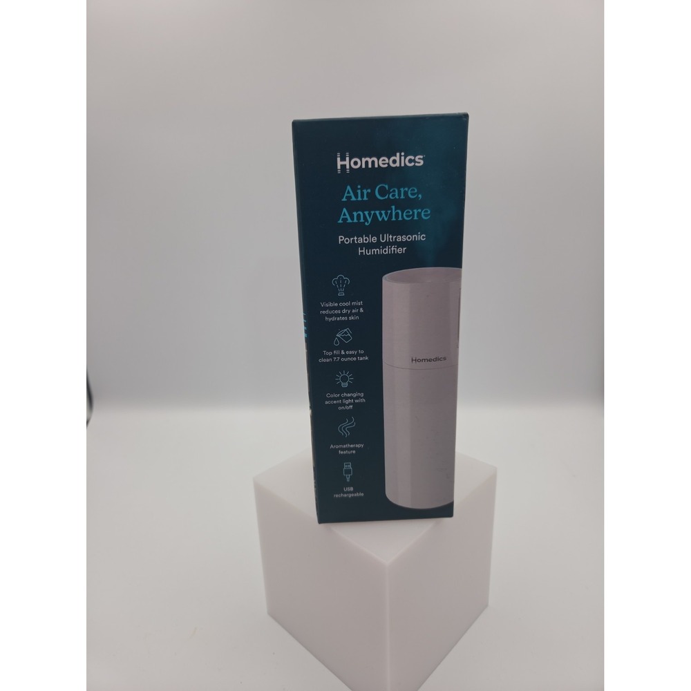 Homedics Portable Ultrasonic Humidifier with Night-Light and Aromatherapy White